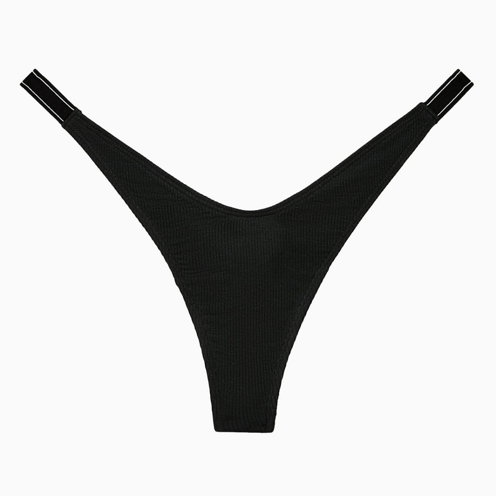 🔥💕NWT Calvin Klein pure ribbed thong Panties black Small Medium
